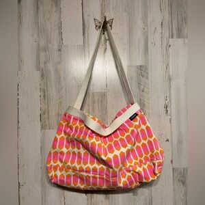 Kate Spade Saturday Pink Orange Open Canvas Bag